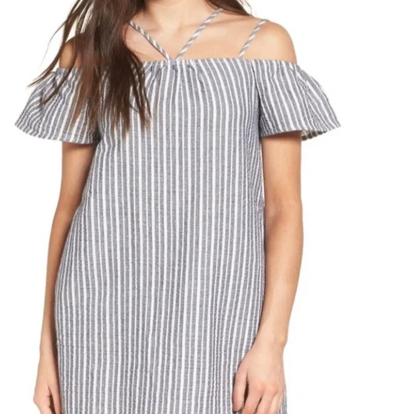 english factory linen cotton ric rac midi dress English Factory